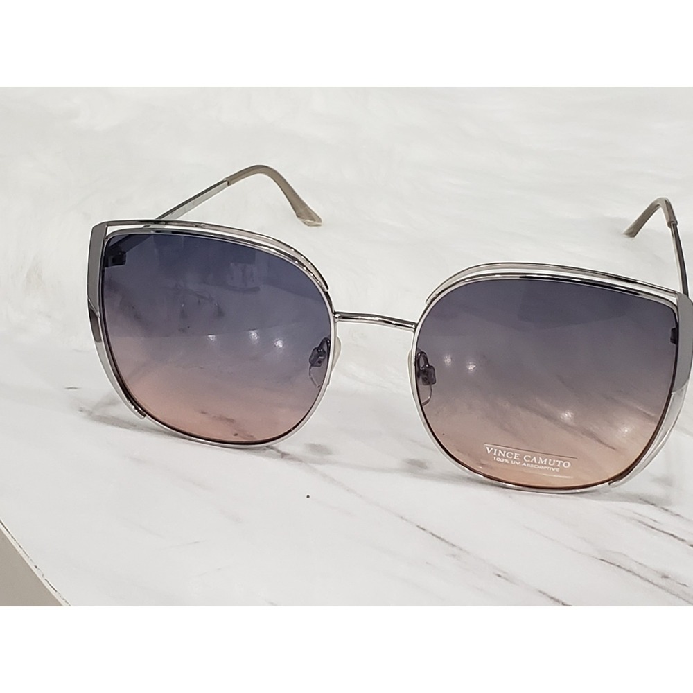 Vince Camuto Sunglasses 0810 VC997 Silver Metal Geometric Oversized Frames